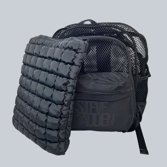 Steve Madden BSuki Mesh Backpack w/Laptop Case- Black main image 10